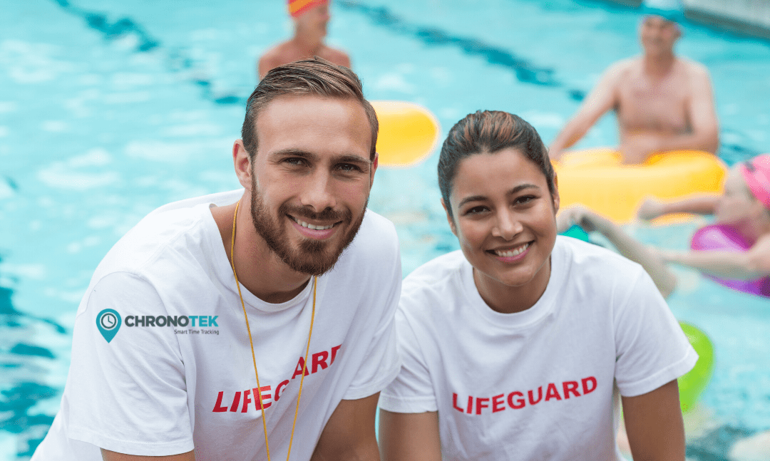 lifeguards working at pool