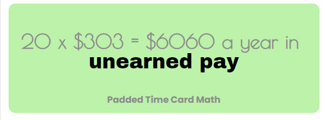 math formula to explain the high cost of employees padding time cards
